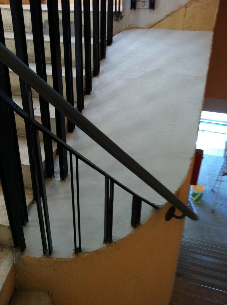 centre escalier en cours de restauration